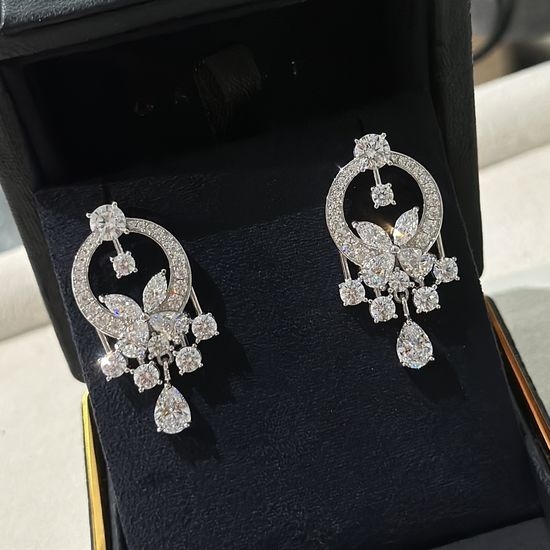 Polo Ralph Lauren Square Diamond Butterfly Silver Earrings
