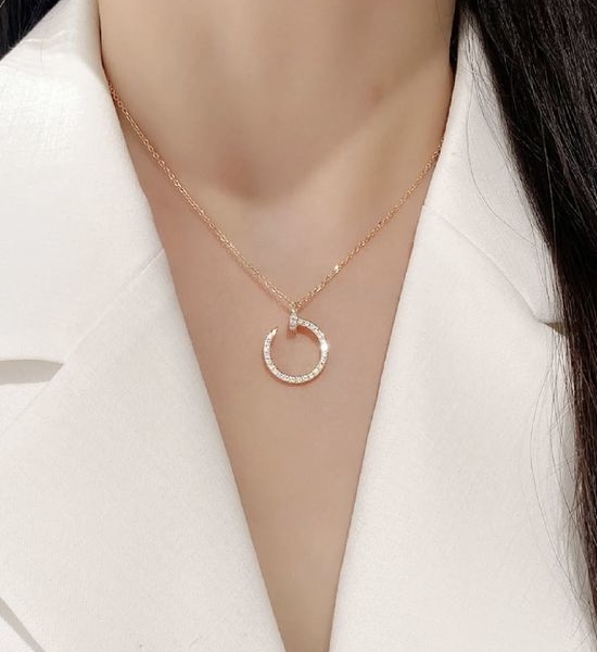 Cartier Custom Full Diamond Nail Pendant Necklace