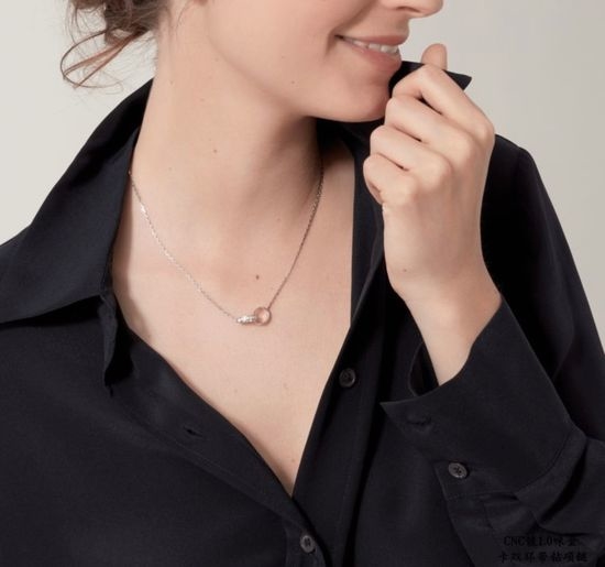 Cartier High-End Custom Double Ring Diamond Necklace