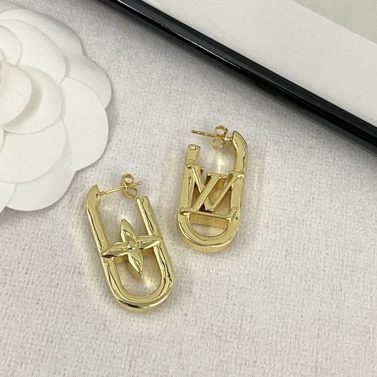 Louis Vuitton LV Asymmetric Stereoscopic Fashion Stud Earrings