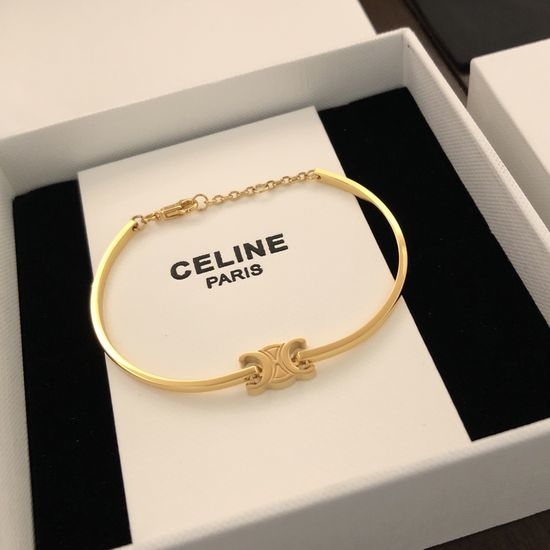 Celine Minimalist Classic Logo Charm Bracelet