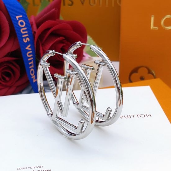 Louis Vuitton LV Smooth Polished Round Hoop Earrings