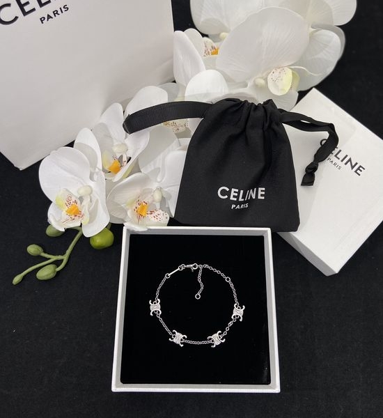 Celine White Golden Arch Design Bracelet