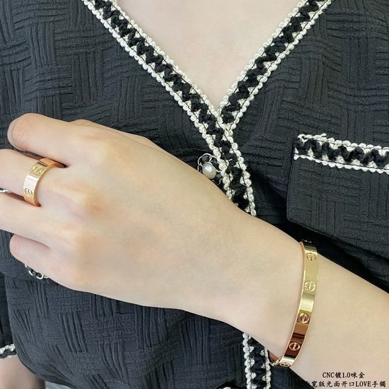 Cartier Plain Wide Bangle Premium Craft