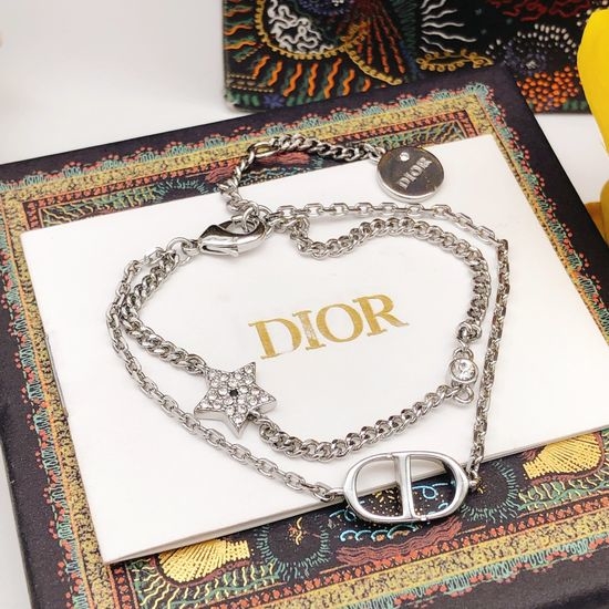 Christian Dior CD Silver Star Brass Bracelet