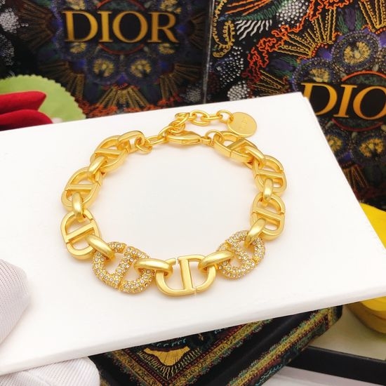 Christian Dior CD Pig Nose Chain Bracelet