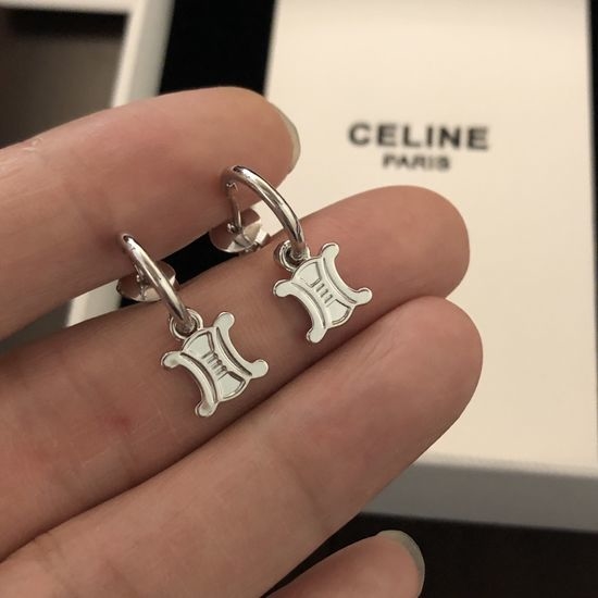 Celine Classic Platinum Plated Unique Design Earrings