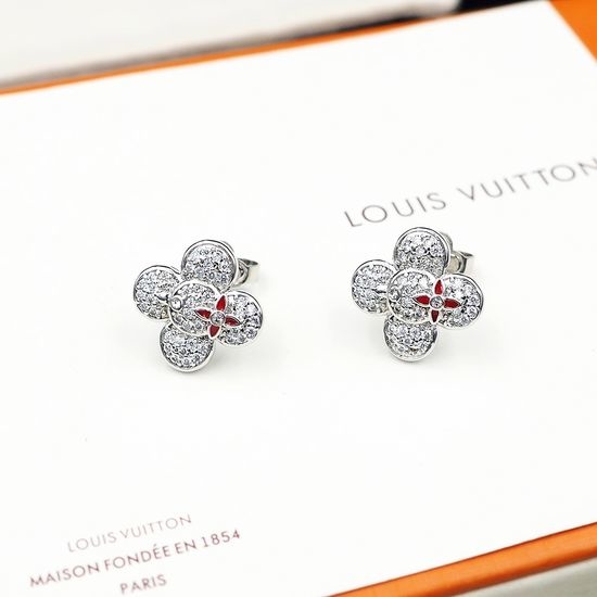 Louis Vuitton LV Zircon Inlaid Mascot Stud Earrings