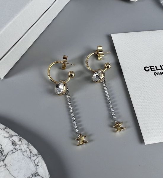 Celine Tassel Stud Earrings Classic Retro Exquisite Premium Jewelry