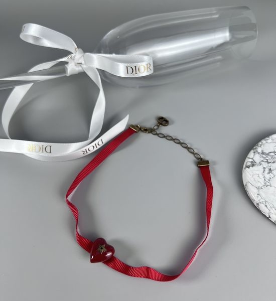 Christian Dior CD Red Rope Choker