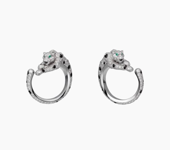 Cartier Thick Spotted Leopard Hoop Earrings