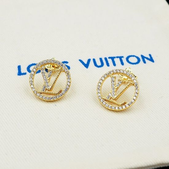 Louis Vuitton LV Rhinestone Letter Stud Earrings