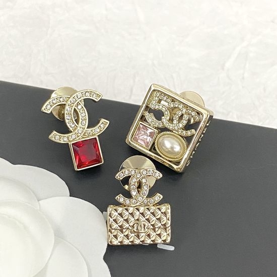 Chanel Three Piece Brooch Set Stackable Jewelry