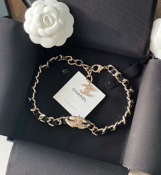 Chanel Leather Choker with Lip Decor