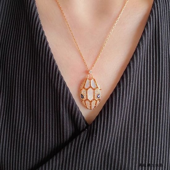 Bvlgari Mother of Pearl Snake Shape Necklace