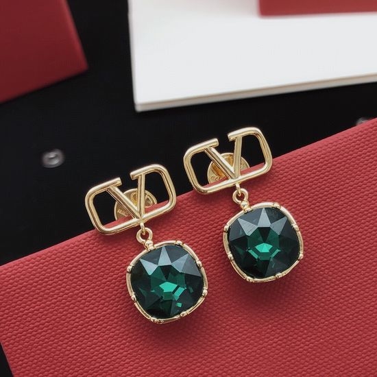 Valentino Rhinestone Logo Stud Earrings