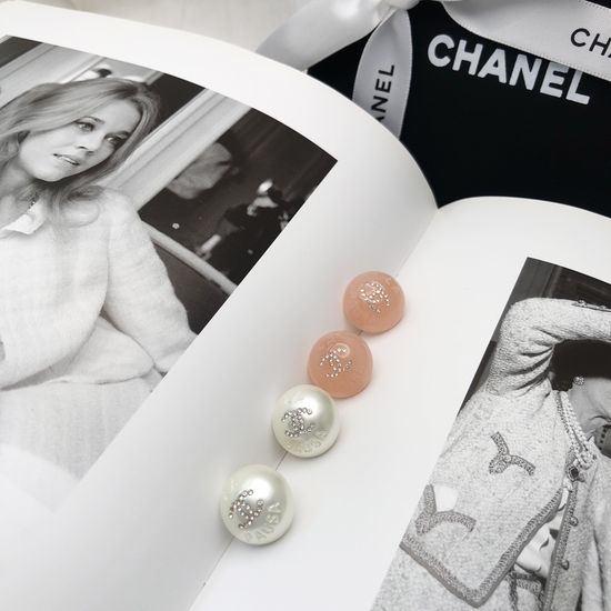 Chanel Acrylic Bead Stud Earrings