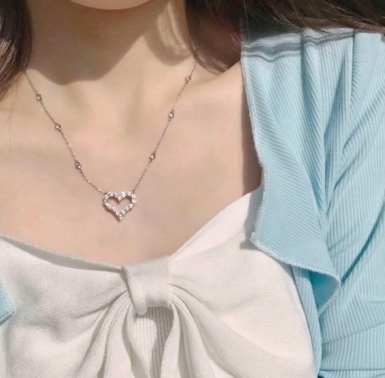 Tiffany & Co. Sparkling Cubic Zirconia Heart Necklace