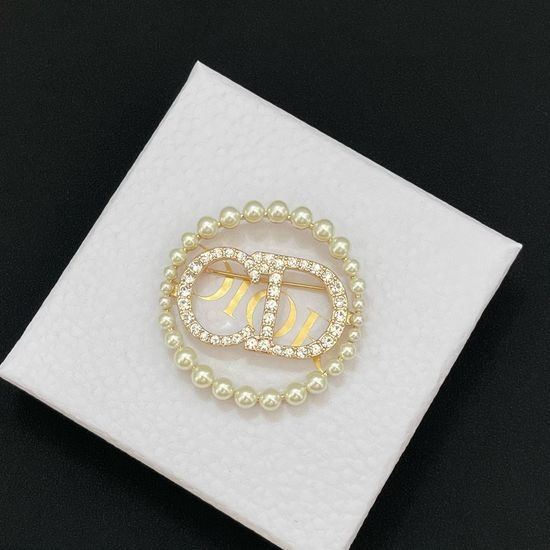 Christian Dior CD Pearl Rhinestone Versatile Brooch