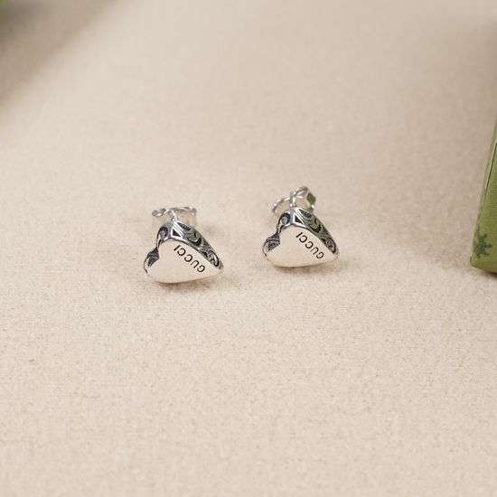 Gucci Retro Heart Silver Earrings