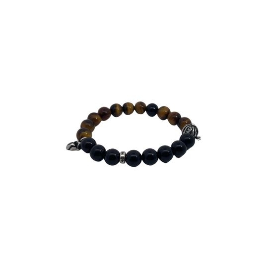 Chrome Hearts Vintage Onyx Amber Beaded Bracelet