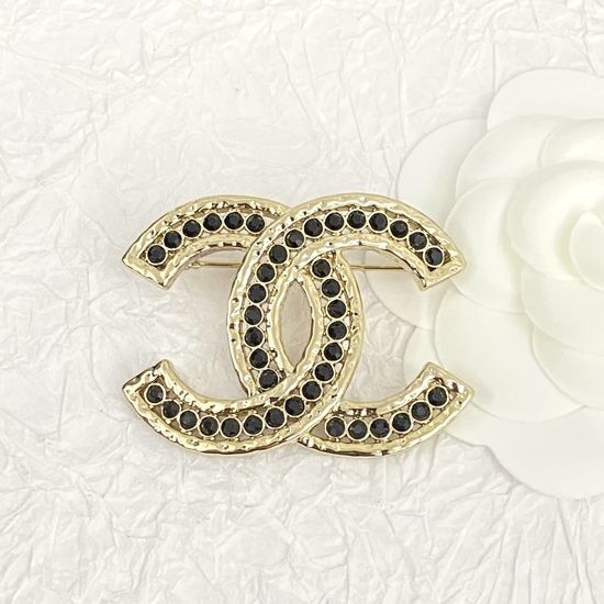 Chanel Rhinestone Hollow Out Brooch Elegant Jewelry
