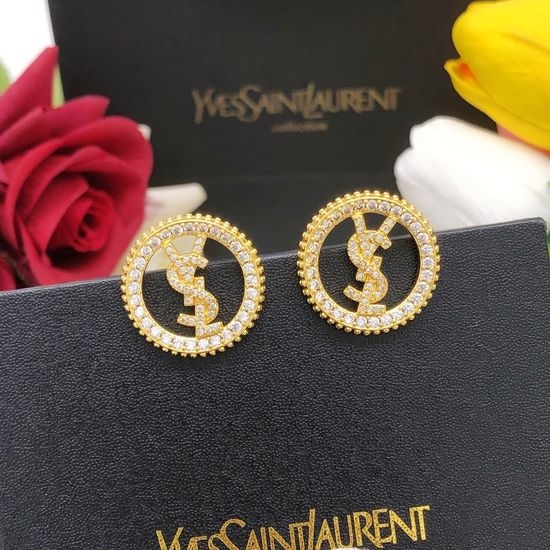Yves Saint Laurent YSL Latest Round Stud Earrings