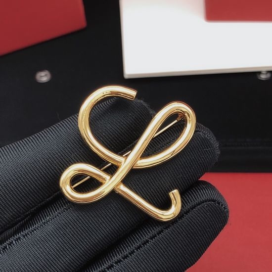 Loewe Minimalist Polished Metal Brooch Accessory