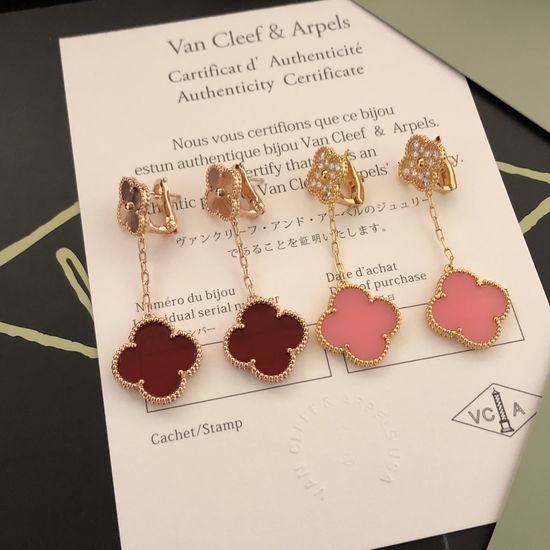 Van Cleef & Arpels VCA Double Flower Clip On Earrings
