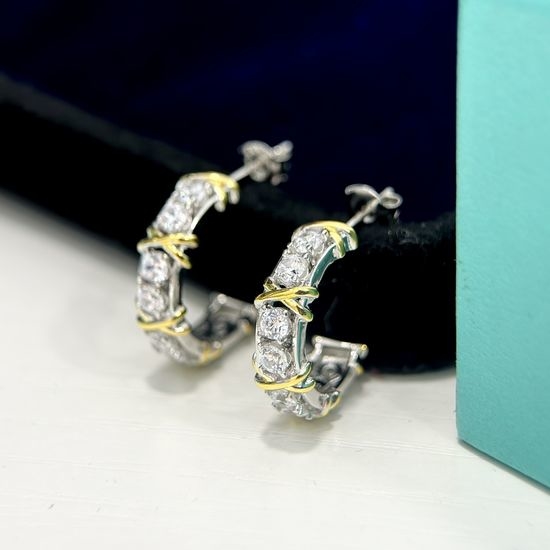 Tiffany & Co. Two-tone Paved Crystal Stud Earrings