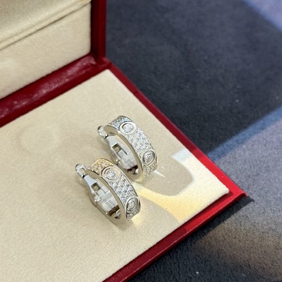 Bvlgari Pave Cubic Zirconia Hoop Earrings