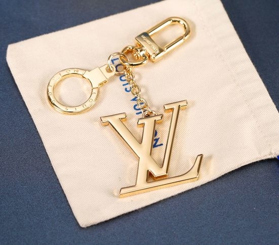 Louis Vuitton LV Gold Chain Logo Letter Keychain
