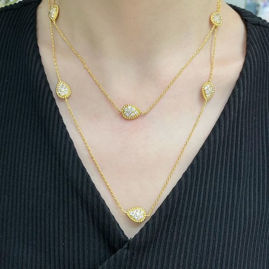 Boucheron Water Drop Shape Long Sweater Necklace