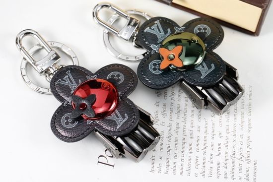 Louis Vuitton LV Printed Leather Flower Face Keychain