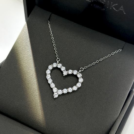 Tiffany & Co. Hollow Heart Sterling Silver Necklace