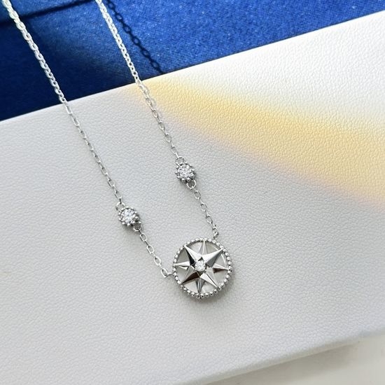 Christian Dior CD Eight Point Star Mother of Pearl Necklace