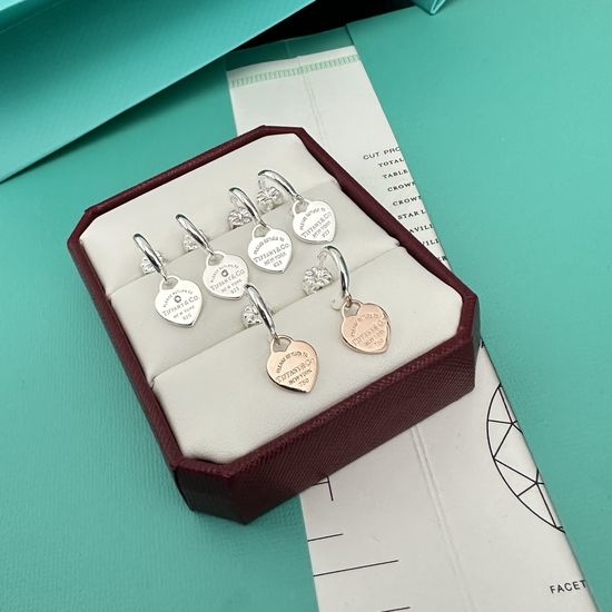 Tiffany & Co. Heart Shaped Two Tone Earrings