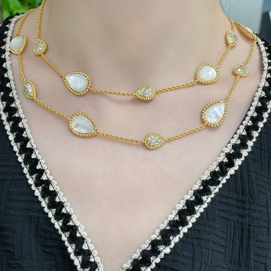 Boucheron Mother of Pearl Diamond Waterdrop Necklace