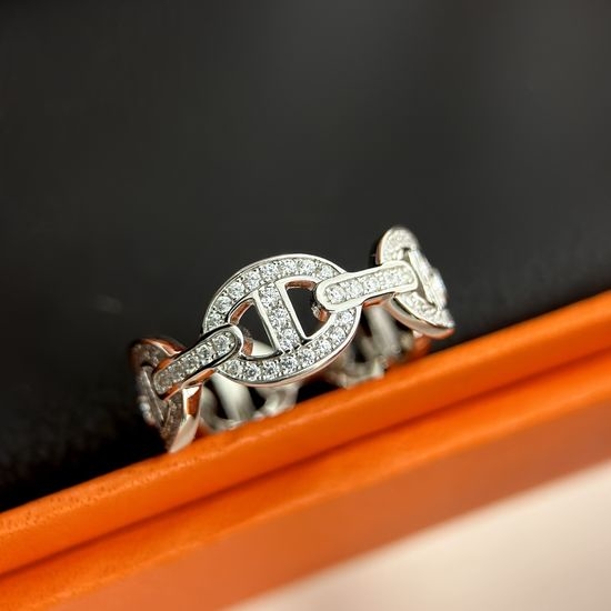 Hermes Full Diamond Pig Nose Shape Ring