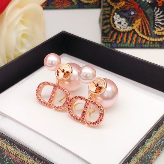 Christian Dior CD Rose Gold Colored Diamond Accessory Brass Material