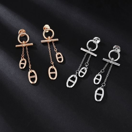 Hermes Classic Nose Shape Stud Earrings