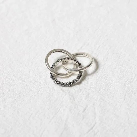 Chrome Hearts Vintage Three Band Silver Ring