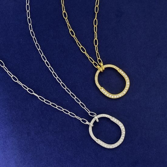 Tiffany & Co. Two-tone Lock Pendant Adjustable Necklace
