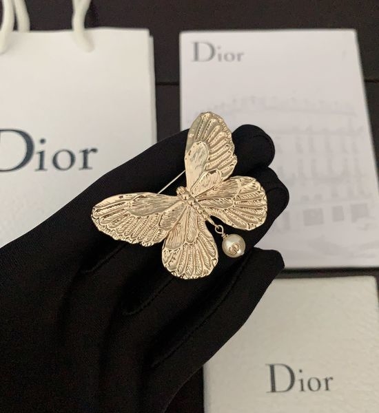 Chanel New Light Gold Butterfly Brooch