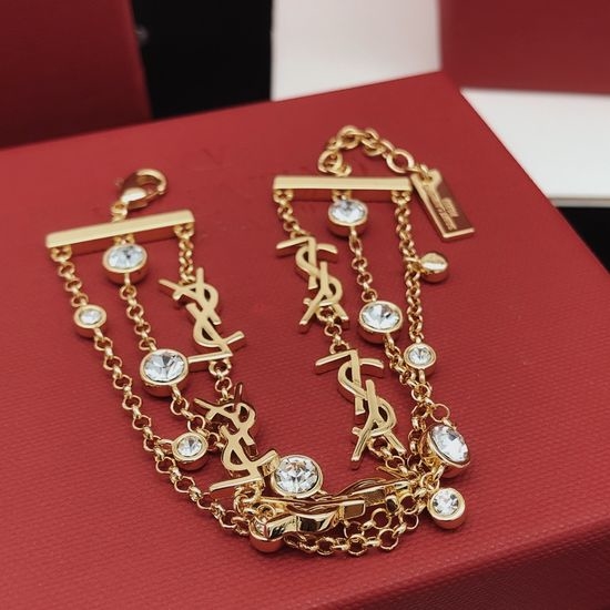 Yves Saint Laurent YSL Trendy Multi Layer Brass Bracelet