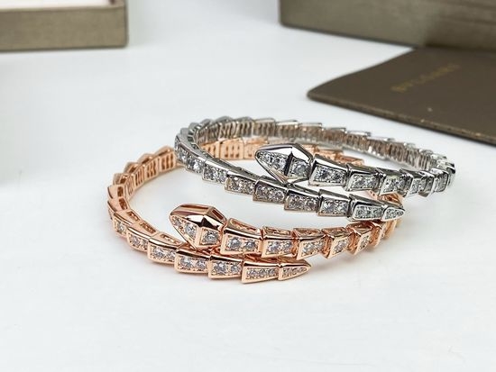 Bvlgari Diamond Encrusted Snake Bangle