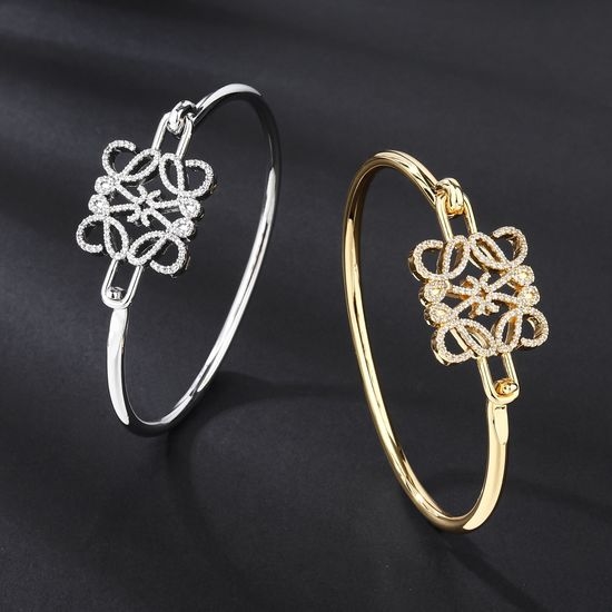 Loewe Diamond Bangle With Drop Earrings Set