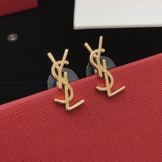 Yves Saint Laurent YSL Mini Smooth Letter Stud Earrings