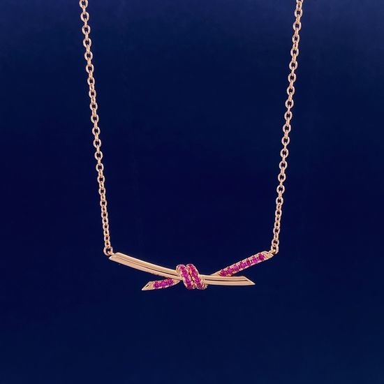 Tiffany & Co. Amethyst Diamond Knot Adjustable Necklace