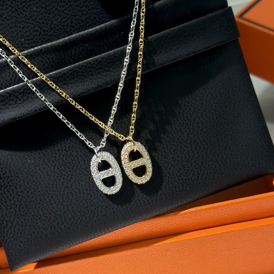 Hermes Full Diamond Chain Necklace